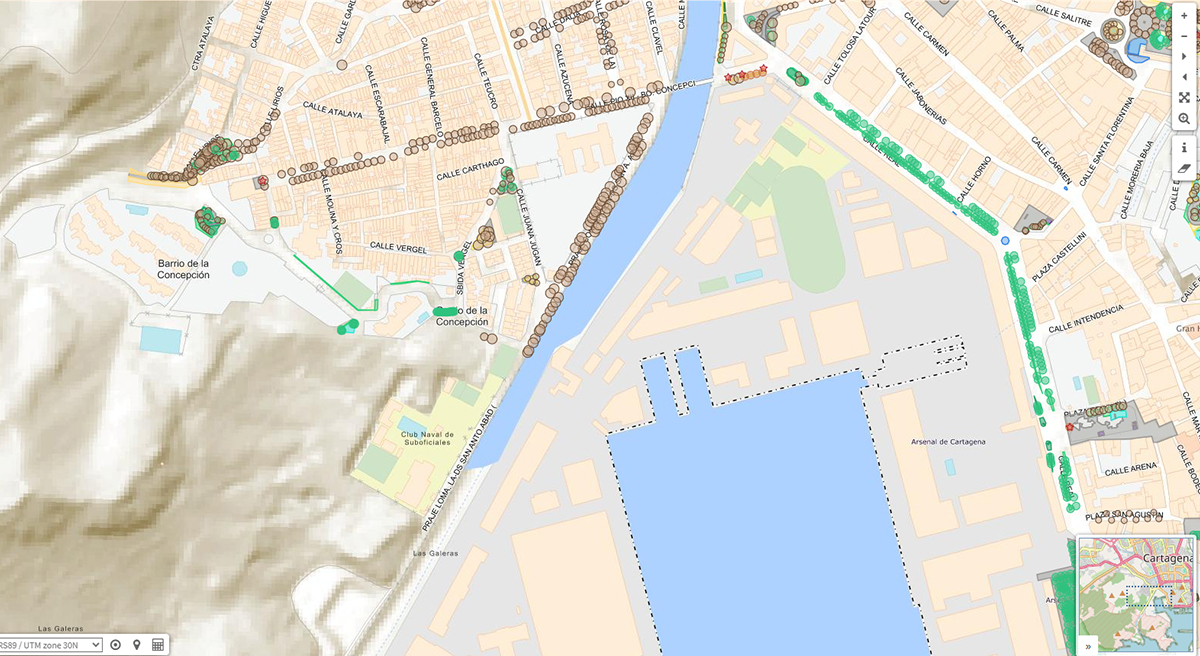 Visor digital de jardines de Cartagena